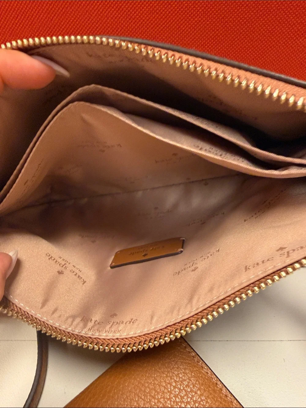 kate spade Tan/Cognac Pebbled Leather Crossbody with Matching Wallet
